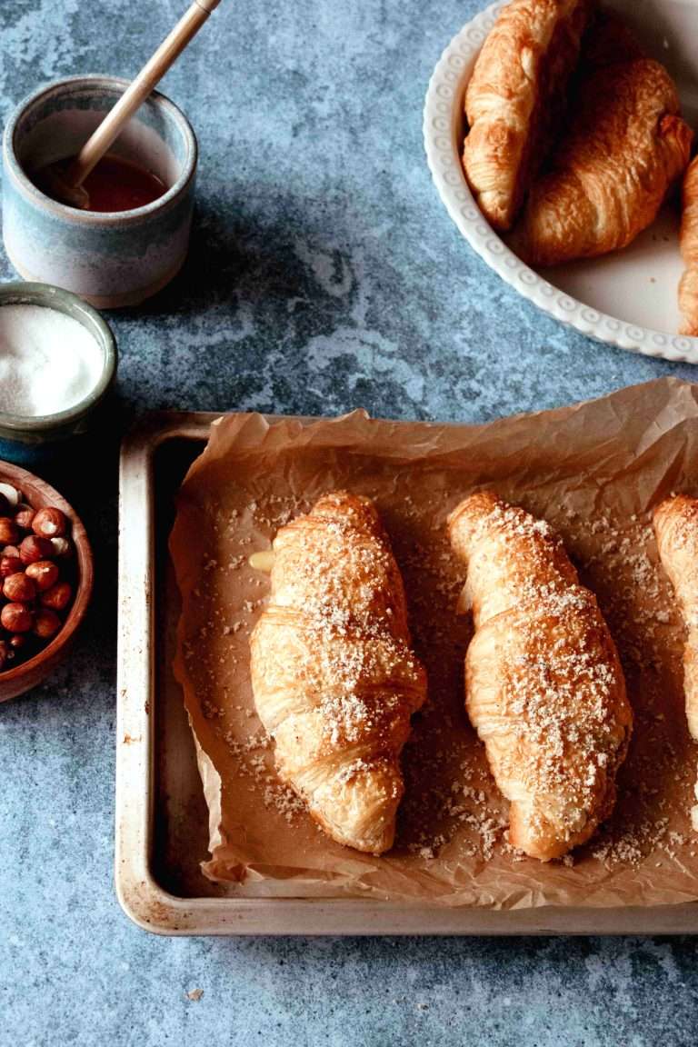 Nussgipfel, hazelnut filled croissants, an easy Swiss breakfast idea.