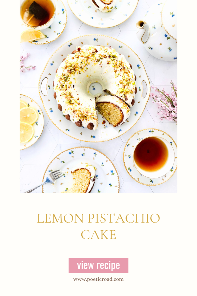 Lemon Pistachio Cake with Cream Cheese Frosting 25 Lemon pistachio cake recipe image and title.