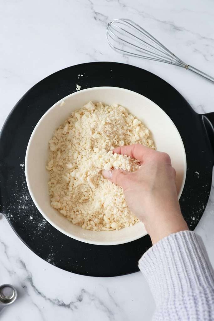 The texture of the dough in making for cinnamon layered scones.