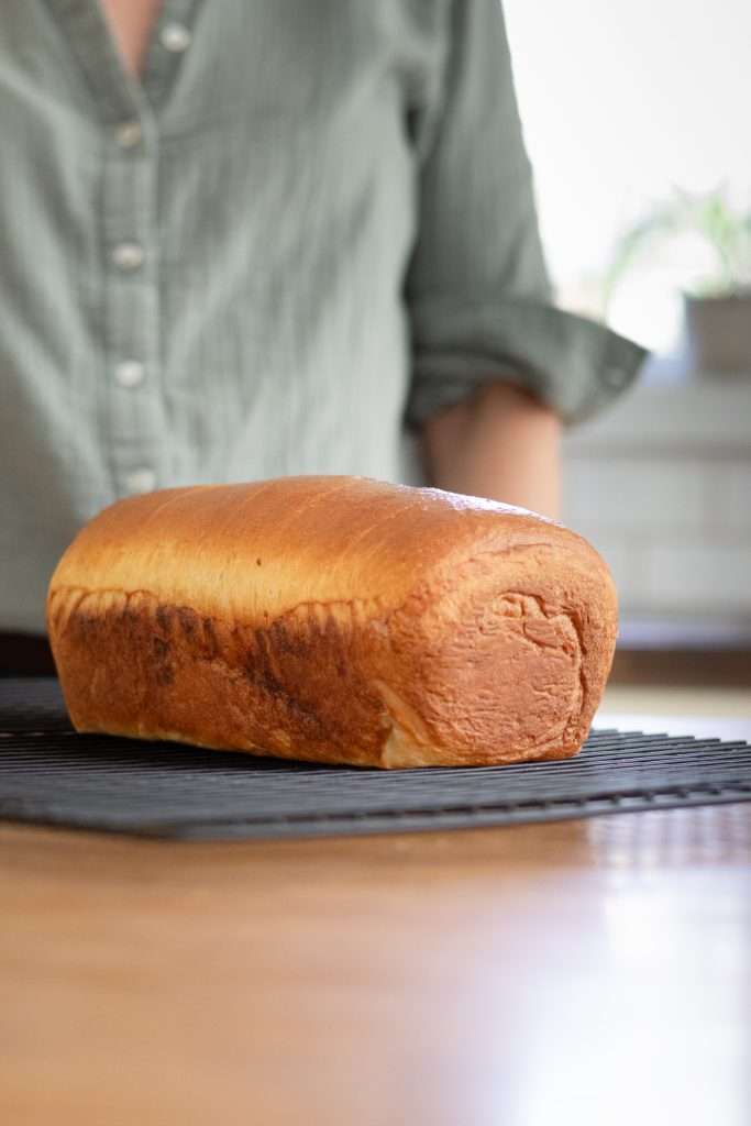 Maple Brioche with a Maple Sugar Swirl 21 Freshly baked maple brioche on a counter.